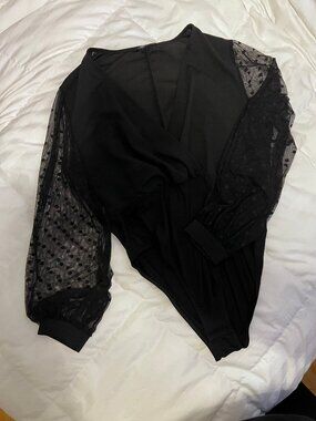 Body Suit with Sheer Arms